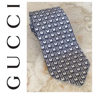 Gucci 100% Silk Monogram Tie
